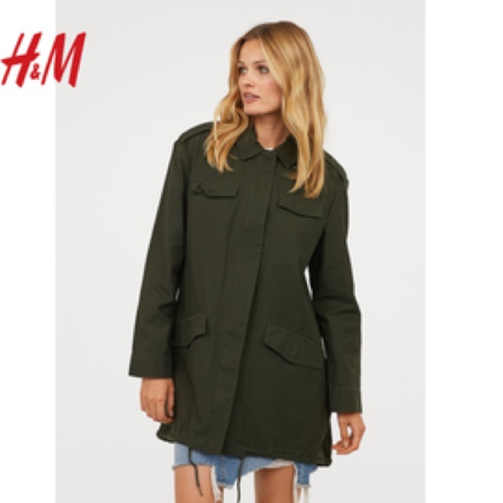 NWT H&M long cotton parka, 2